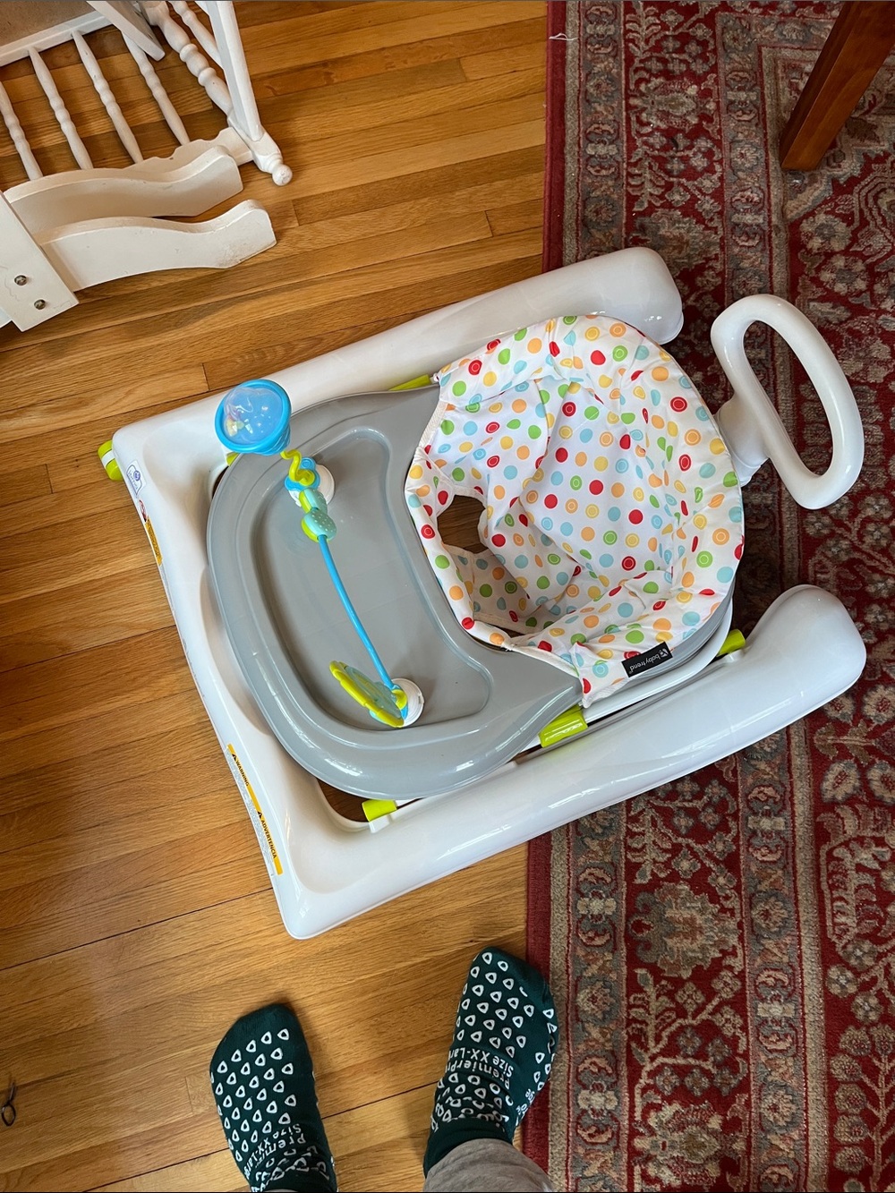 Baby Floor Seat with Colorful Polka Dot Seat Cover